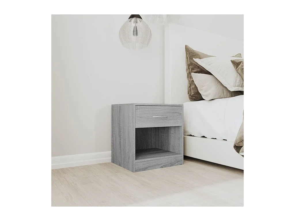 Gralina  Tables de chevet 2 pcs avec tiroir Sonoma gris