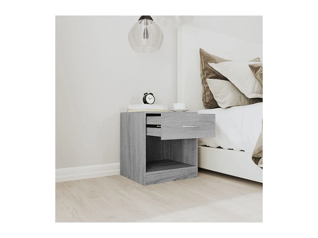 Gralina  Tables de chevet 2 pcs avec tiroir Sonoma gris