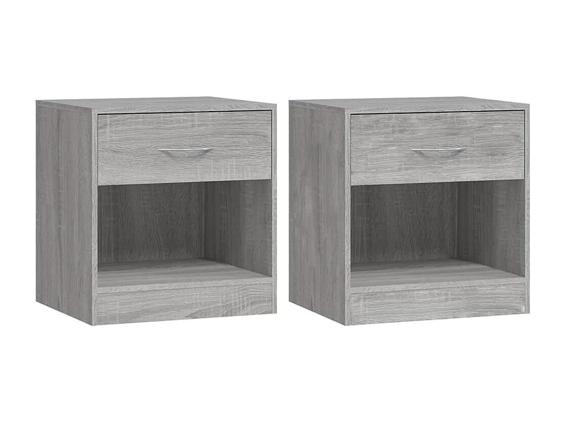 Gralina  Tables de chevet 2 pcs avec tiroir Sonoma gris