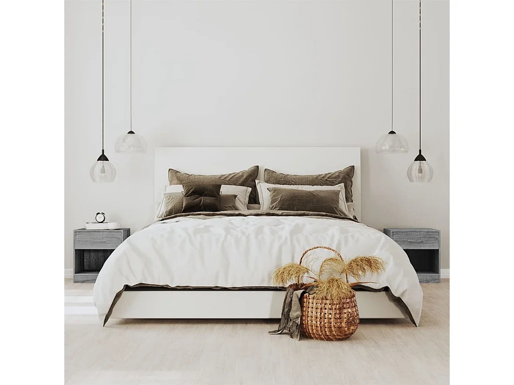 Gralina  Tables de chevet 2 pcs avec tiroir Sonoma gris