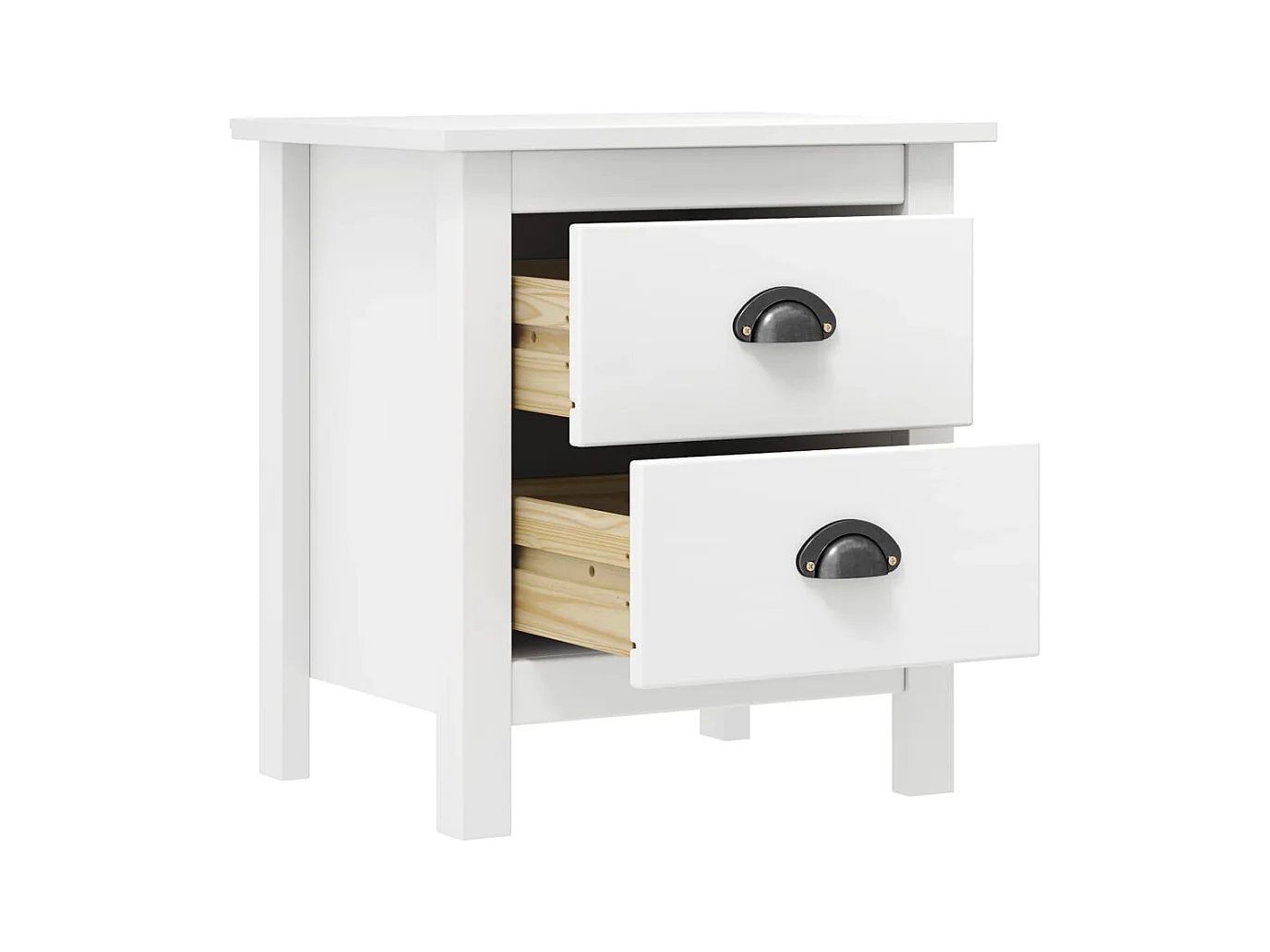 Jonathan  Tables de chevet ll 2 pcs Blanc 46x35x49,5 cm Bois pin solide