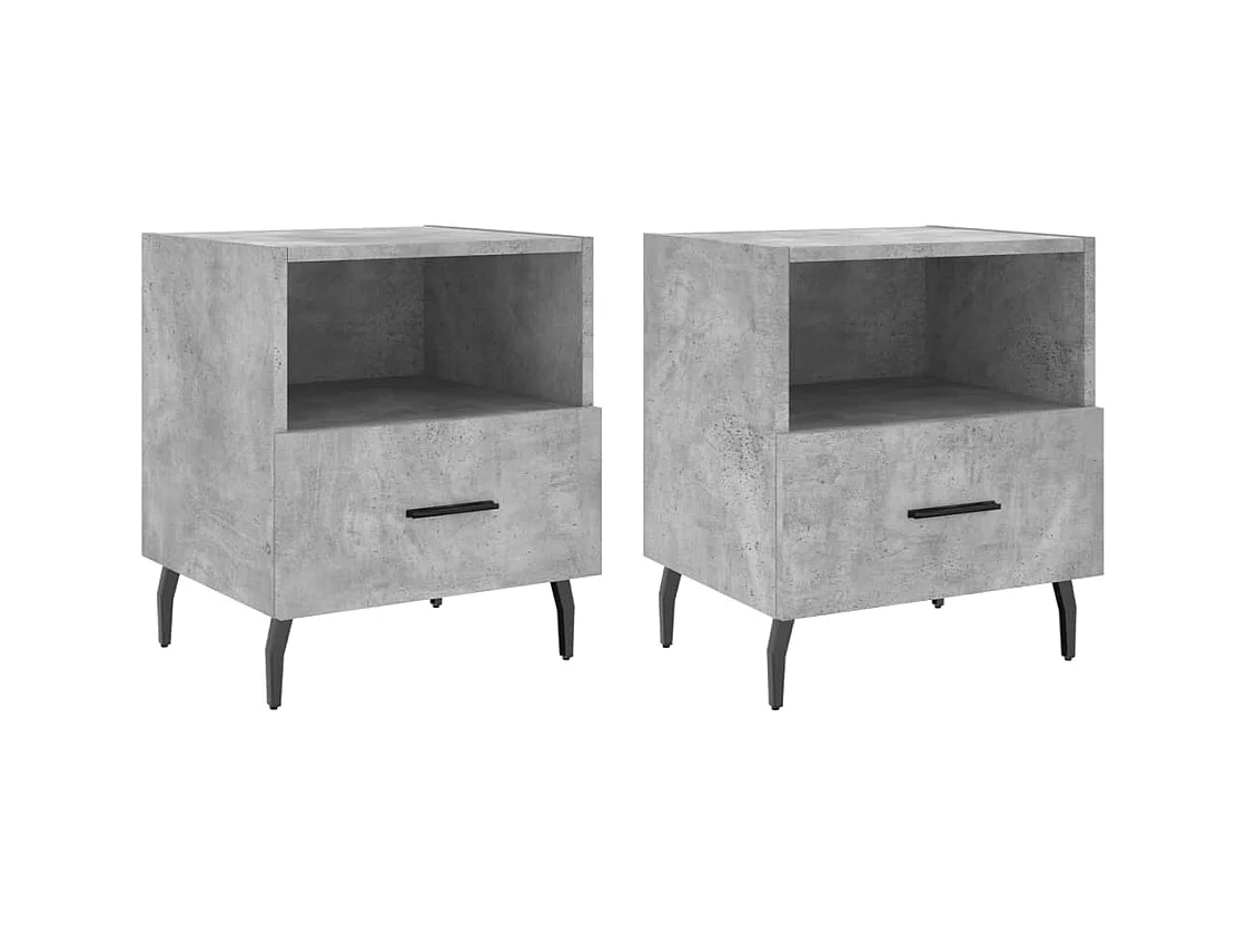 Conflans-Sainte-Honorine  Tables de chevet 2pcs gris béton 40x35x47,5cm bois d’ingénierie