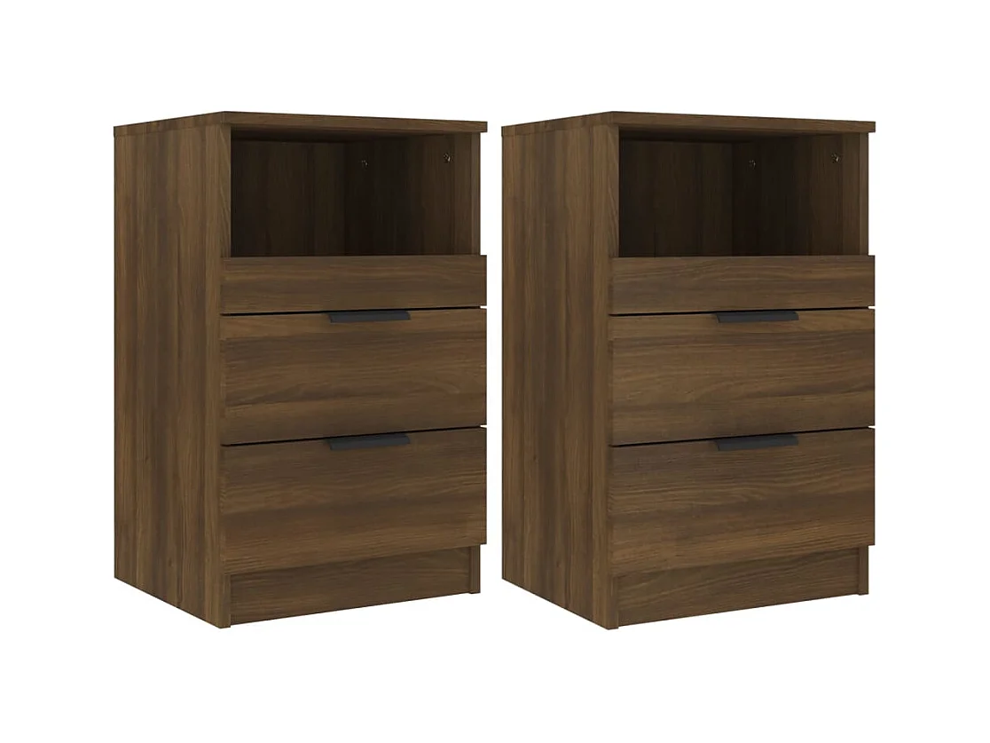 Damien  Tables de chevet 2 pcs Chêne marron Bois d'ingénierie