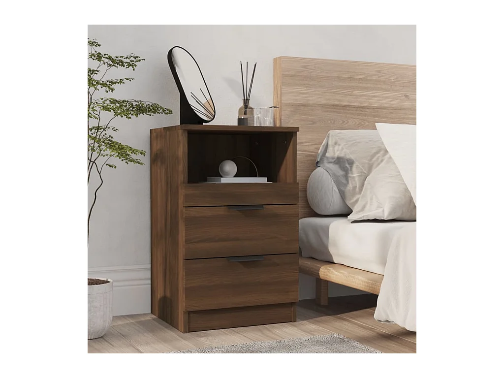 Damien  Tables de chevet 2 pcs Chêne marron Bois d'ingénierie