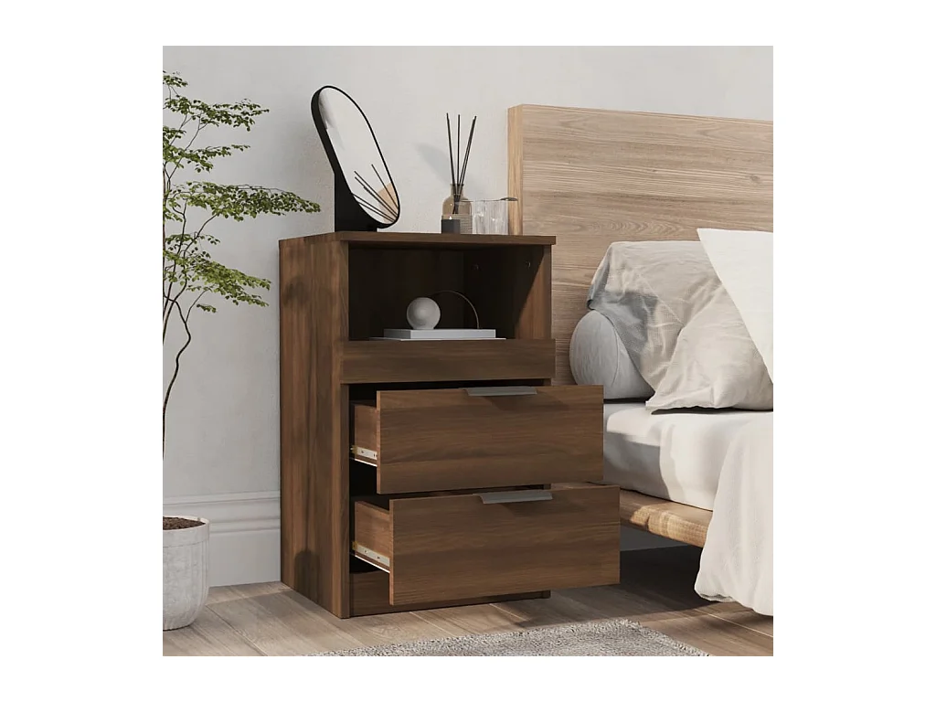 Damien  Tables de chevet 2 pcs Chêne marron Bois d'ingénierie