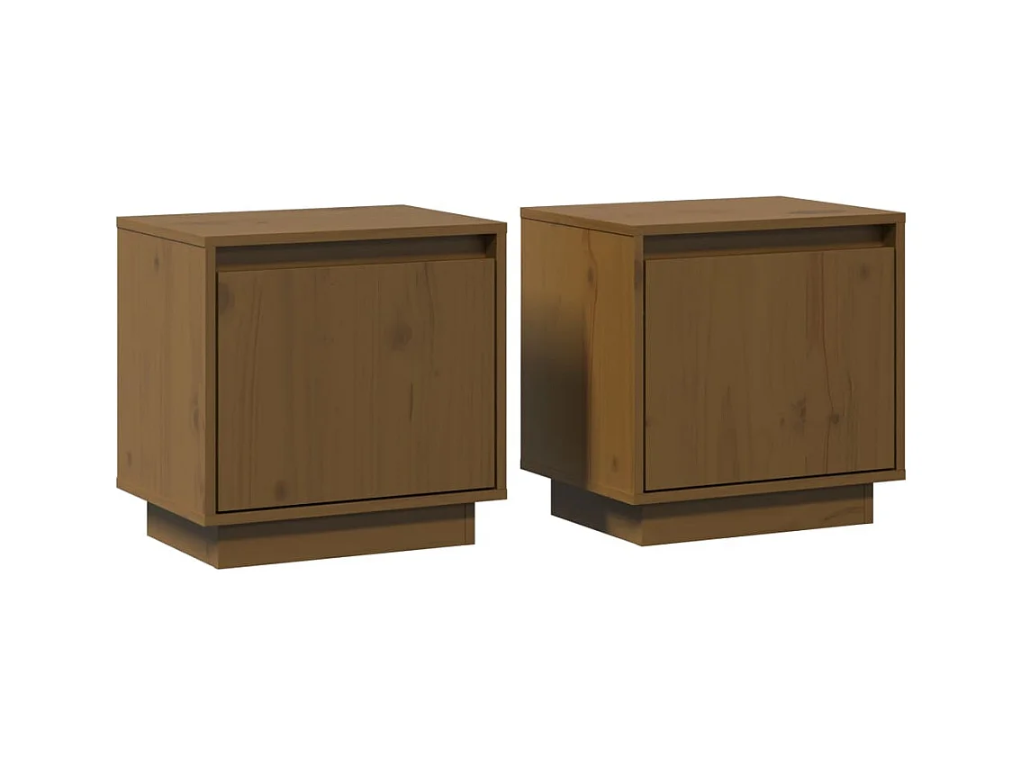 Henk  Tables de chevet 2pcs Marron miel 40x30x40cm Bois de pin solide