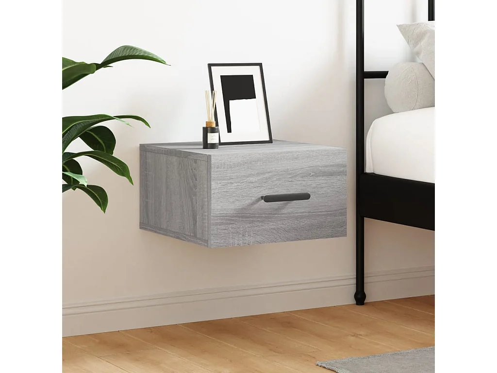 Cataula  Table de chevet murale sonoma gris 35x35x20 cm