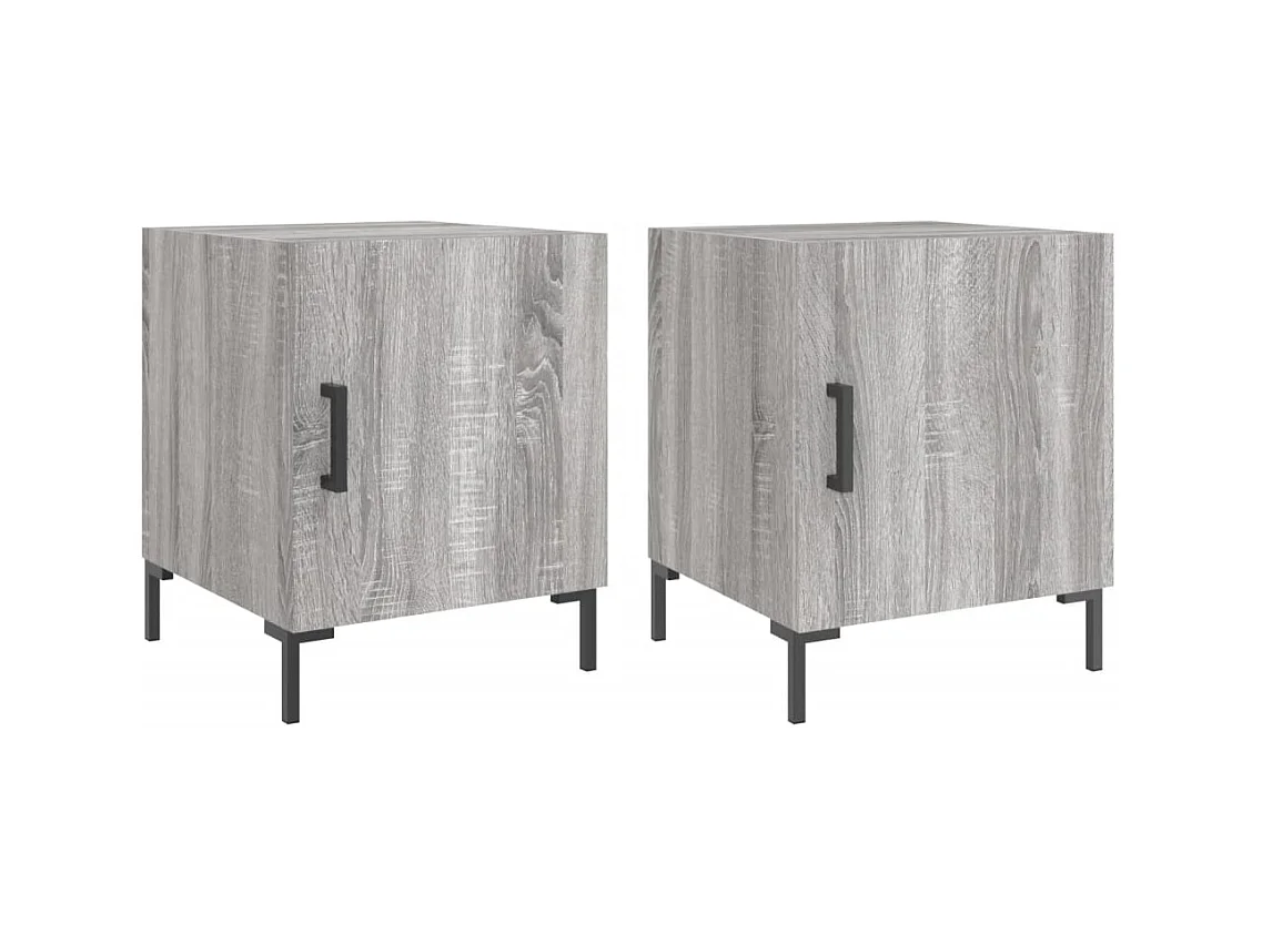 Emarente  Tables de chevet 2 pcs sonoma gris 40x40x50cm bois d'ingénierie