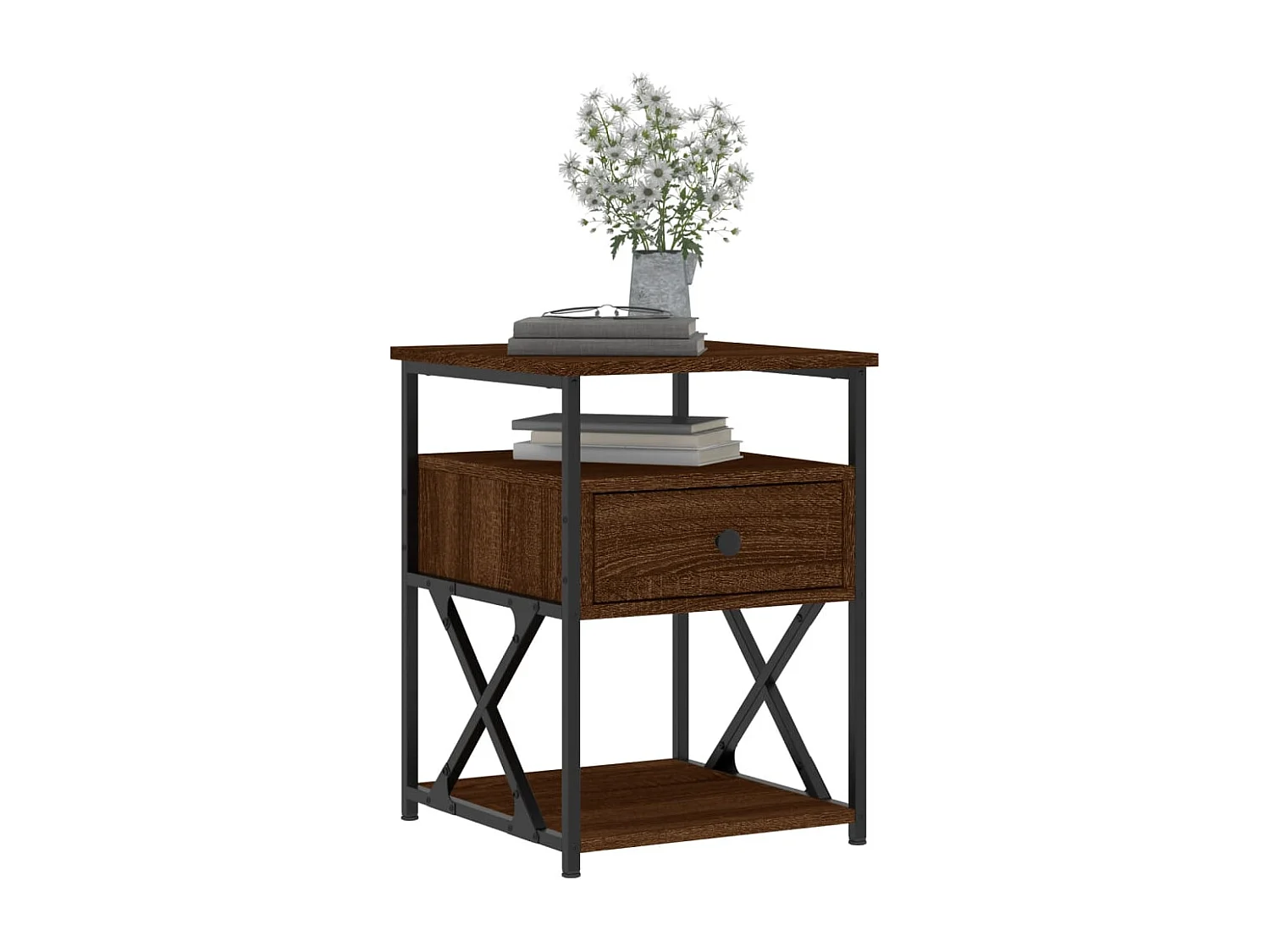 Eufaula  Table de chevet chêne marron 40x42x55 cm bois d'ingénierie