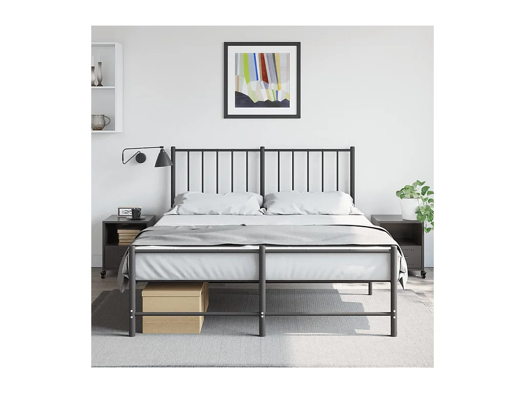 Evalara  Tables de chevet 2 pcs noir 36x39x43,5 cm acier