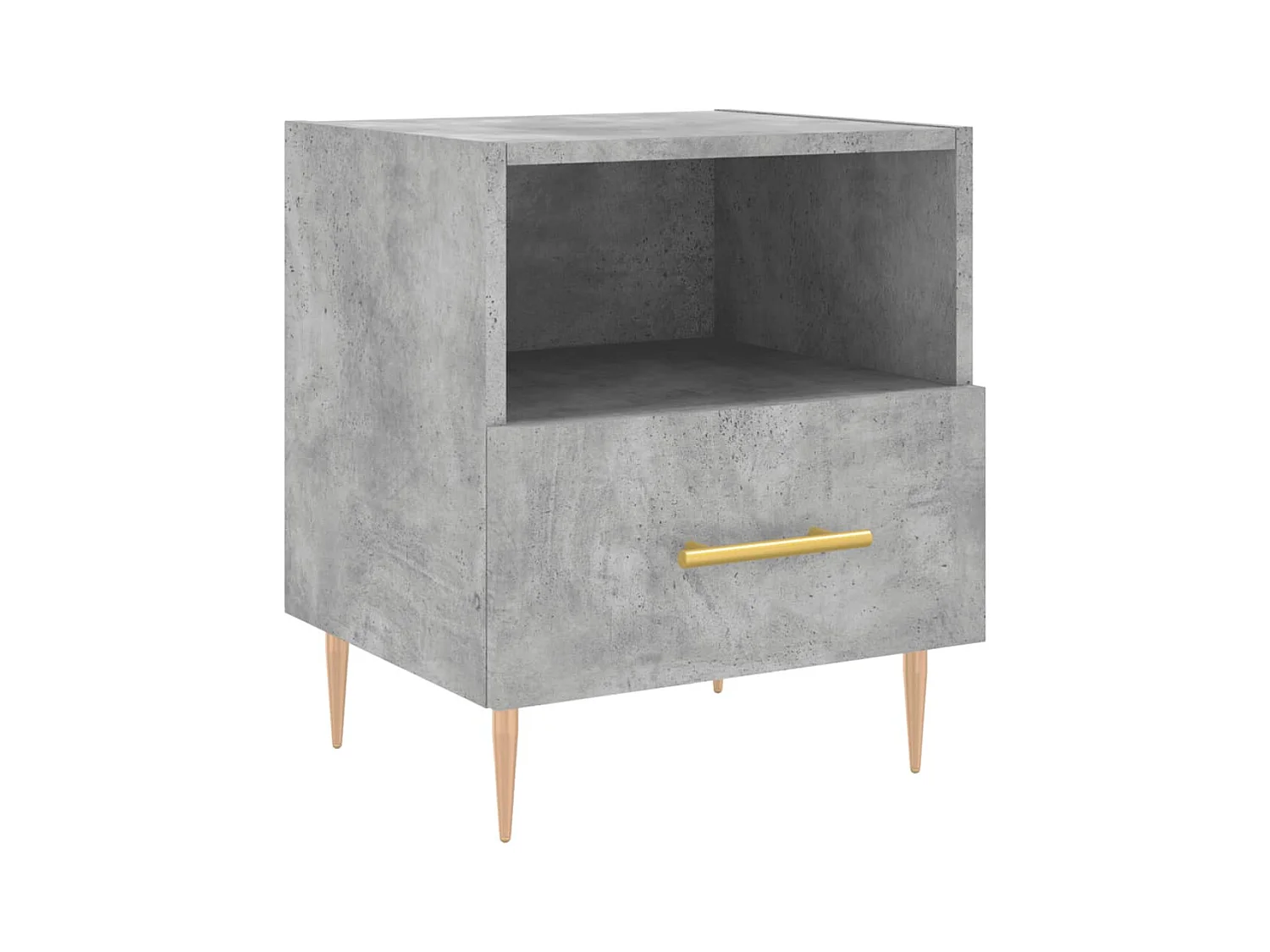 Marindor  Table de chevet gris béton 40x35x47,5 cm bois d’ingénierie