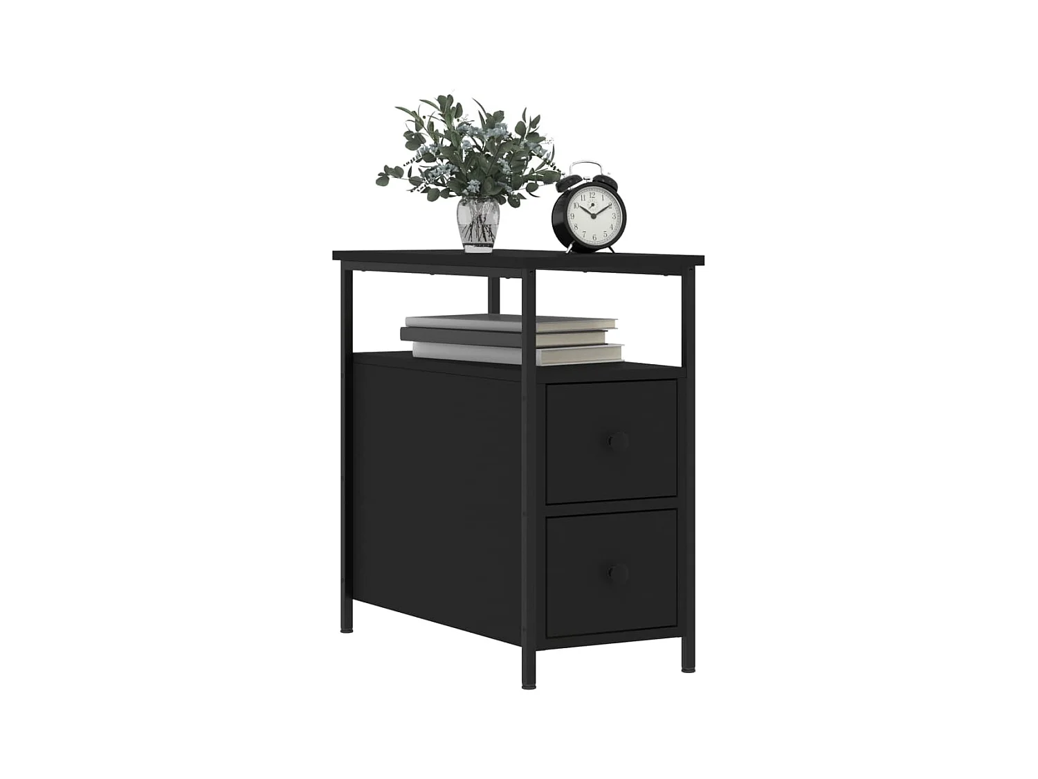 Chase City  Table de chevet noir 30x60x60 cm bois d’ingénierie