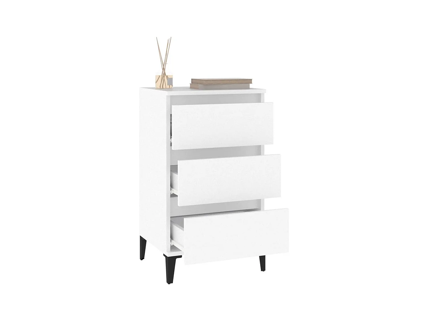 Darby  Table de chevet blanc 40x35x70 cm bois d’ingénierie