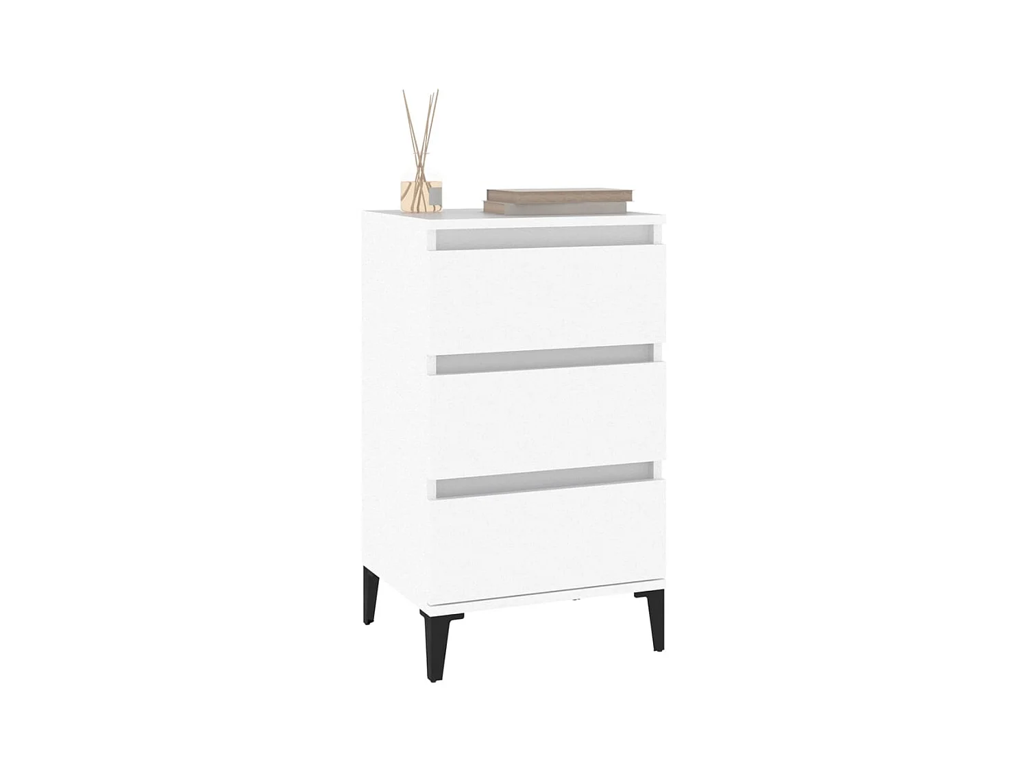 Darby  Table de chevet blanc 40x35x70 cm bois d’ingénierie