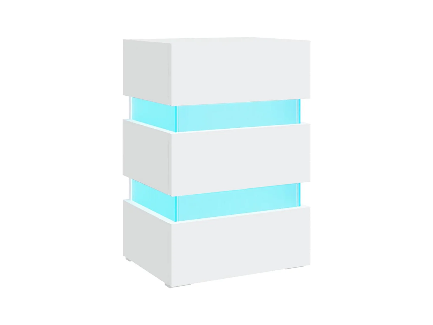 Mohn  Table de chevet à LED blanc 45x35x67 cm bois d'ingénierie