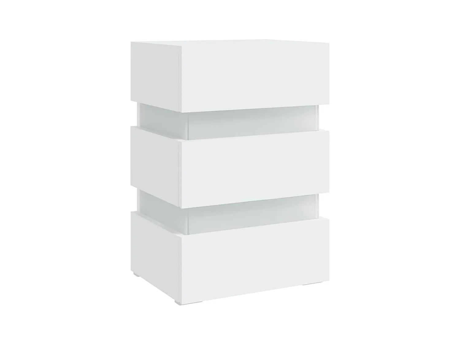 Mohn  Table de chevet à LED blanc 45x35x67 cm bois d'ingénierie