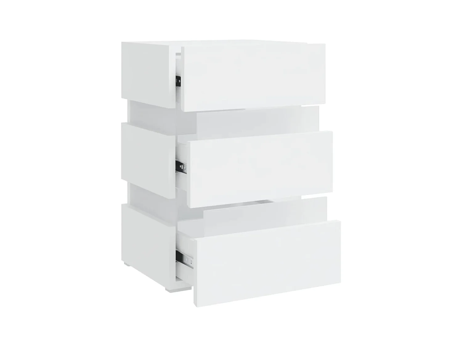 Mohn  Table de chevet à LED blanc 45x35x67 cm bois d'ingénierie