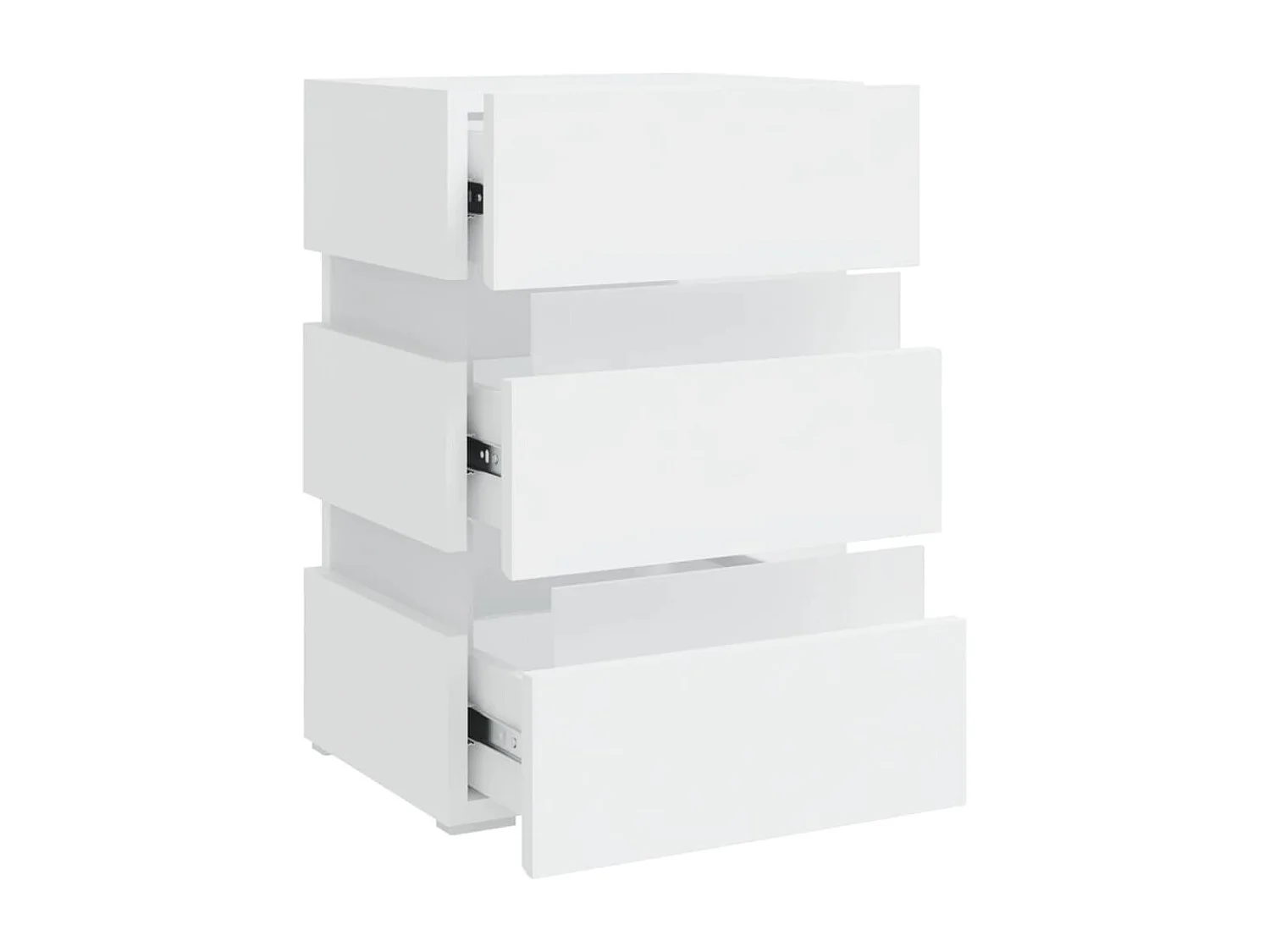 Mohn  Table de chevet à LED blanc 45x35x67 cm bois d'ingénierie