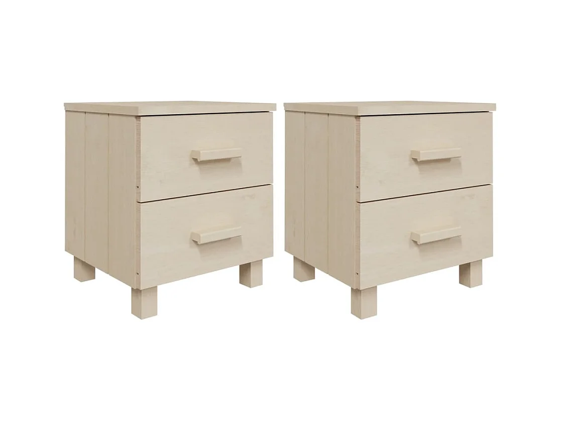 Iduna  Tables de chevet HAMAR 2pcs Marron miel 40x35x44,5cm Bois