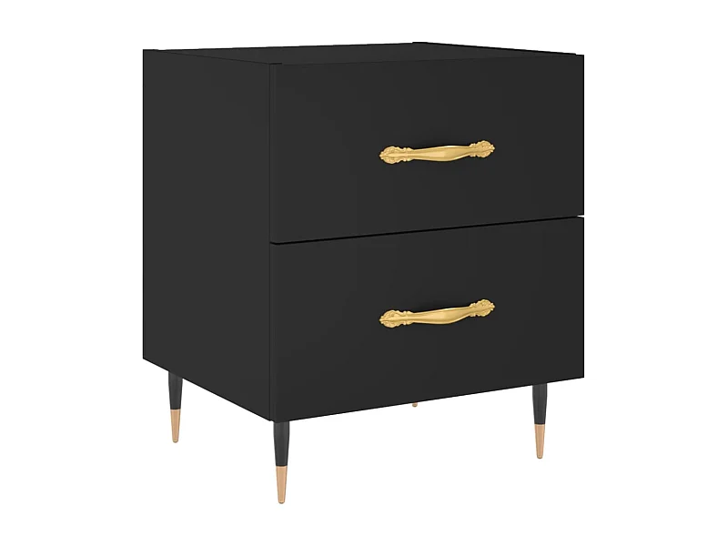 Leidir  Nachtkastje 40x35x47,5 cm bewerkt hout zwart