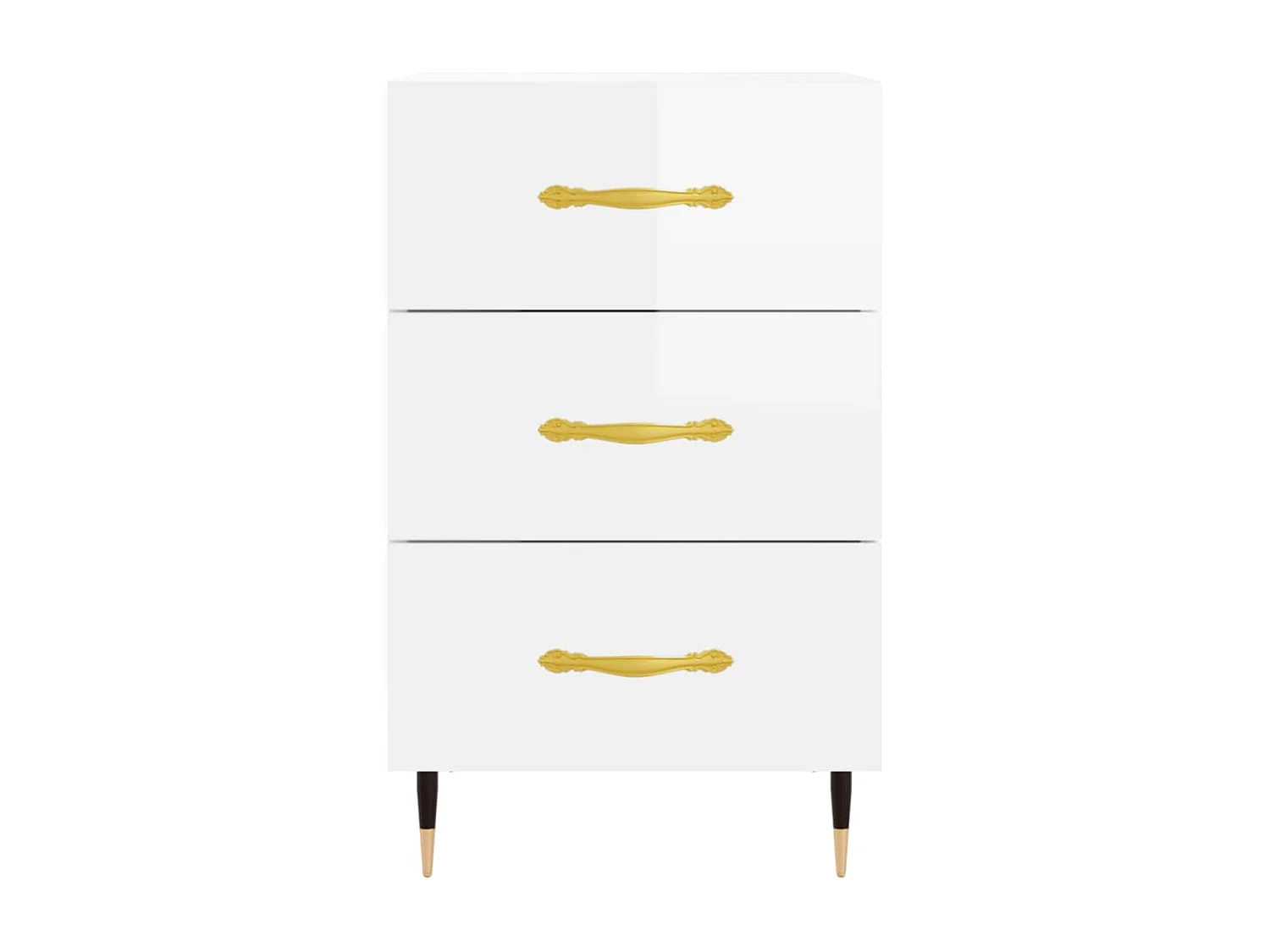 Maria Elise  Nachttisch Hochglanz-Weiß 40x40x66 cm Holzwerkstoff