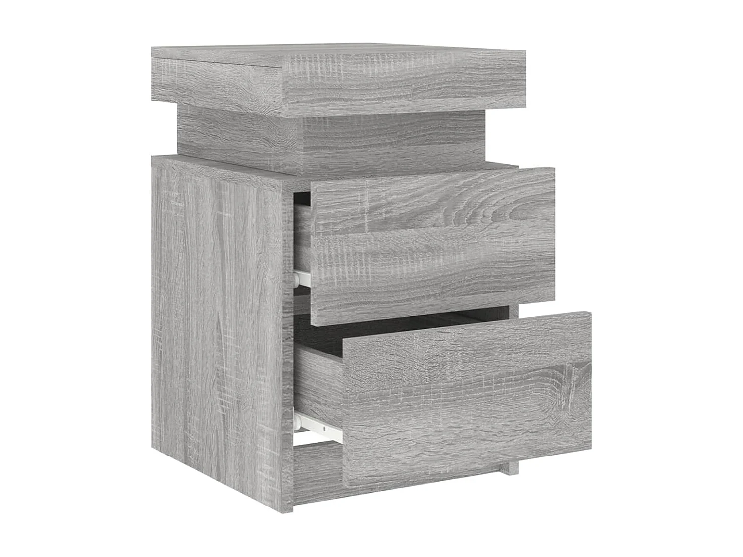 Barry John  Nachtkastje met LED-verlichting 35x39x55 cm grijs sonoma eiken