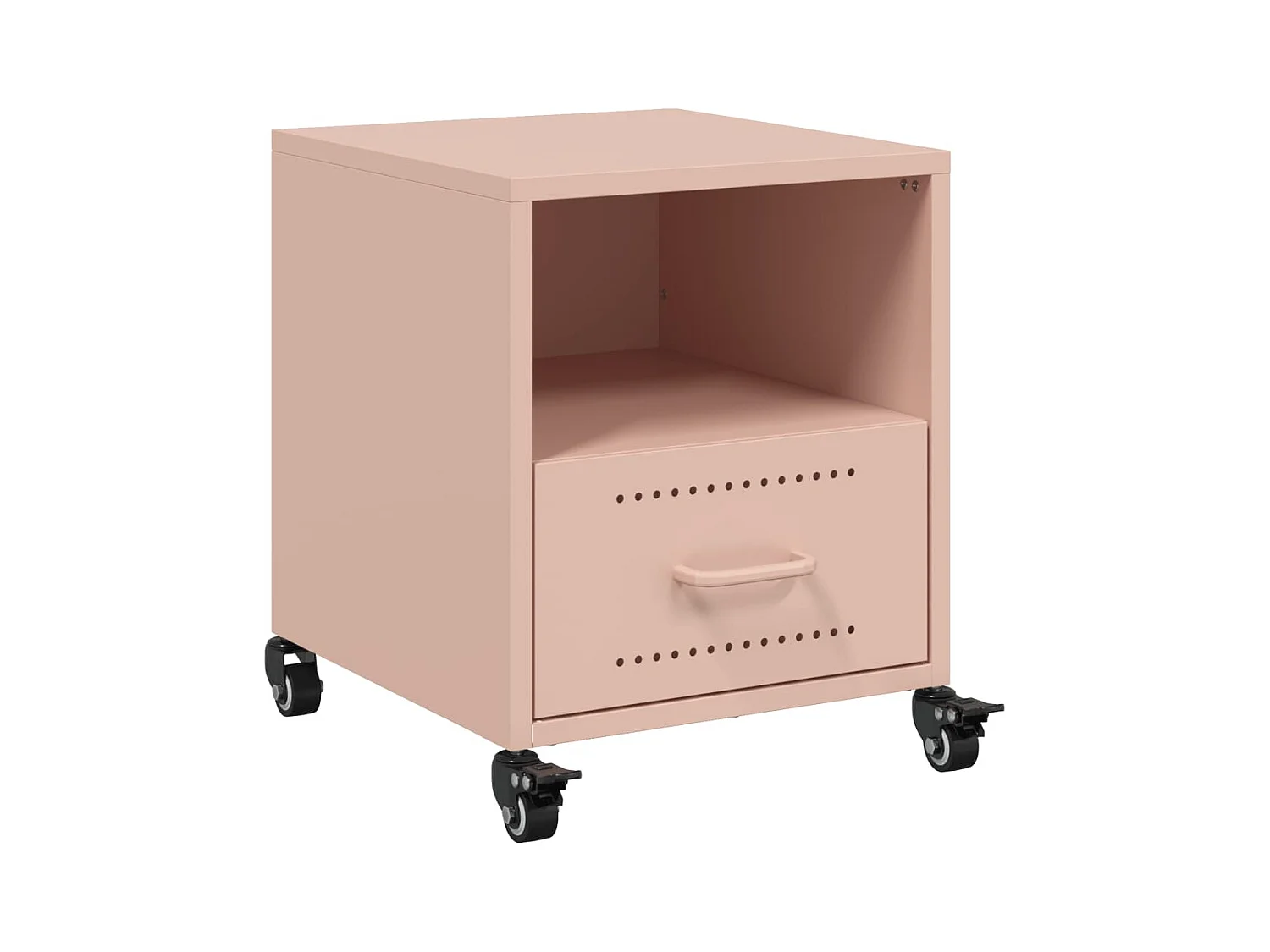 Evalara  Table de chevet rose 36x39x43,5 cm acier