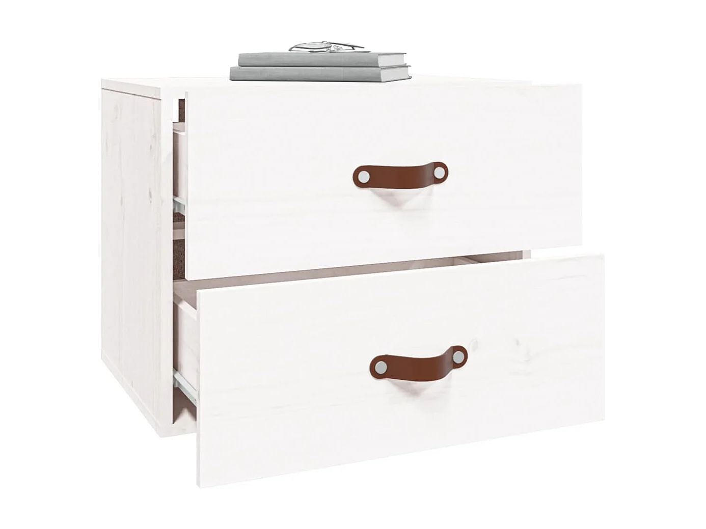 Elmont  Table de chevet murale Blanc 50x36x40 cm