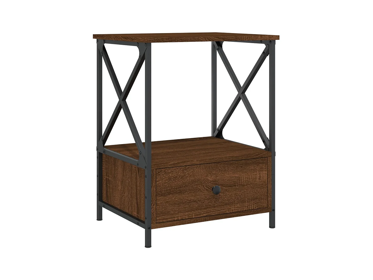 Hilda  Table de chevet chêne marron 50x41x65 cm bois d'ingénierie