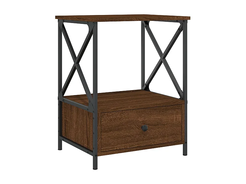 Hilda  Table de chevet chêne marron 50x41x65 cm bois d'ingénierie