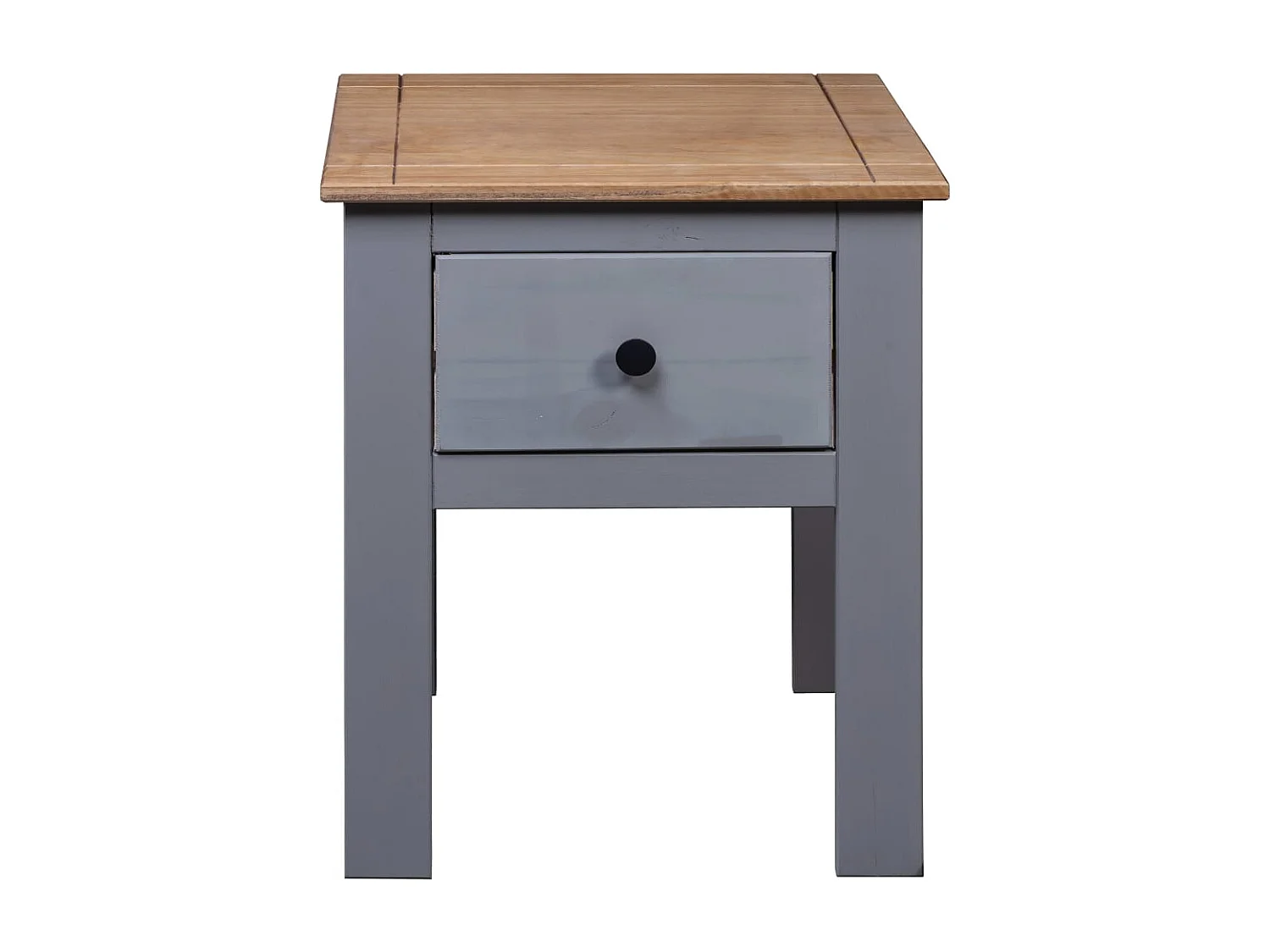 Sophie-Magali  Comodino Grigio 46x40x57 cm in Legno di Pino Panama Range