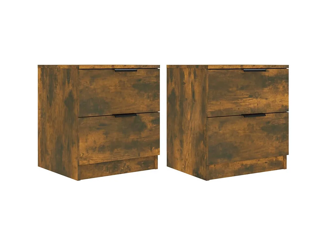 Invel  Tables de chevet 2 pcs Chêne fumé Bois d'ingénierie