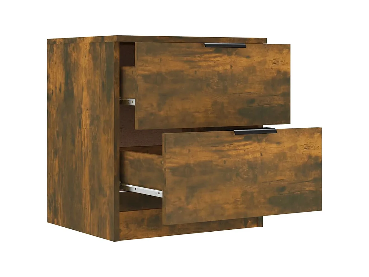 Invel  Tables de chevet 2 pcs Chêne fumé Bois d'ingénierie