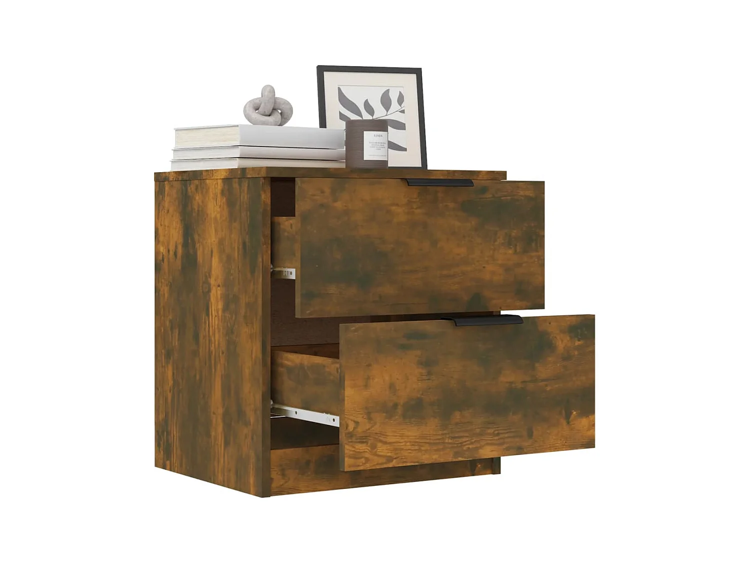 Invel  Tables de chevet 2 pcs Chêne fumé Bois d'ingénierie