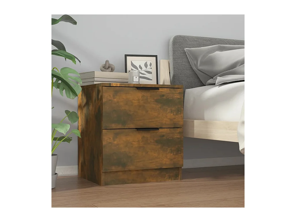 Invel  Tables de chevet 2 pcs Chêne fumé Bois d'ingénierie