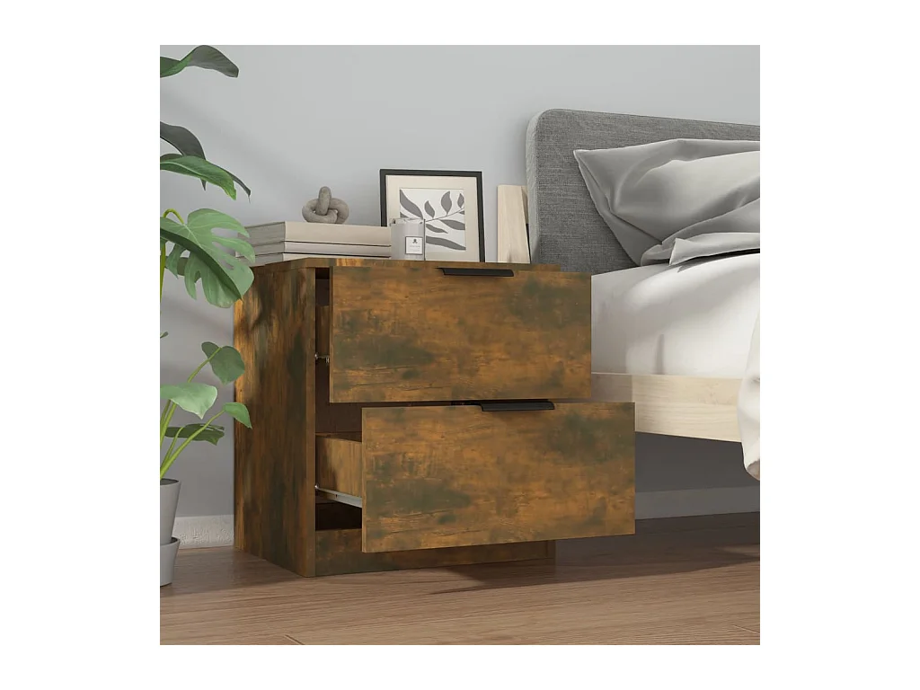 Invel  Tables de chevet 2 pcs Chêne fumé Bois d'ingénierie