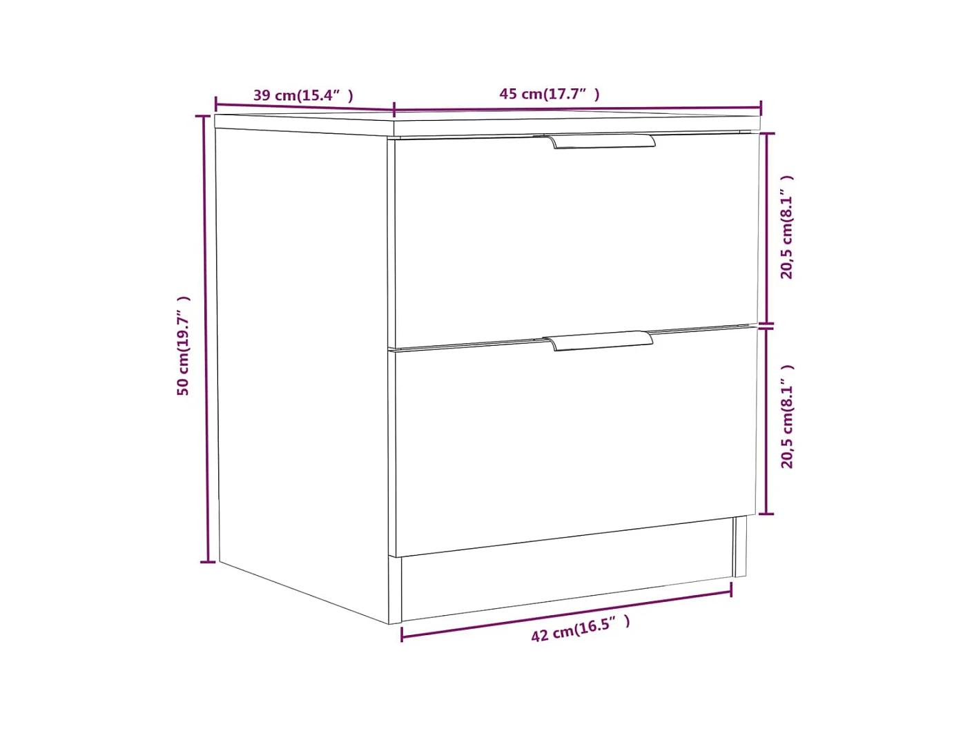 Invel  Tables de chevet 2 pcs Chêne fumé Bois d'ingénierie
