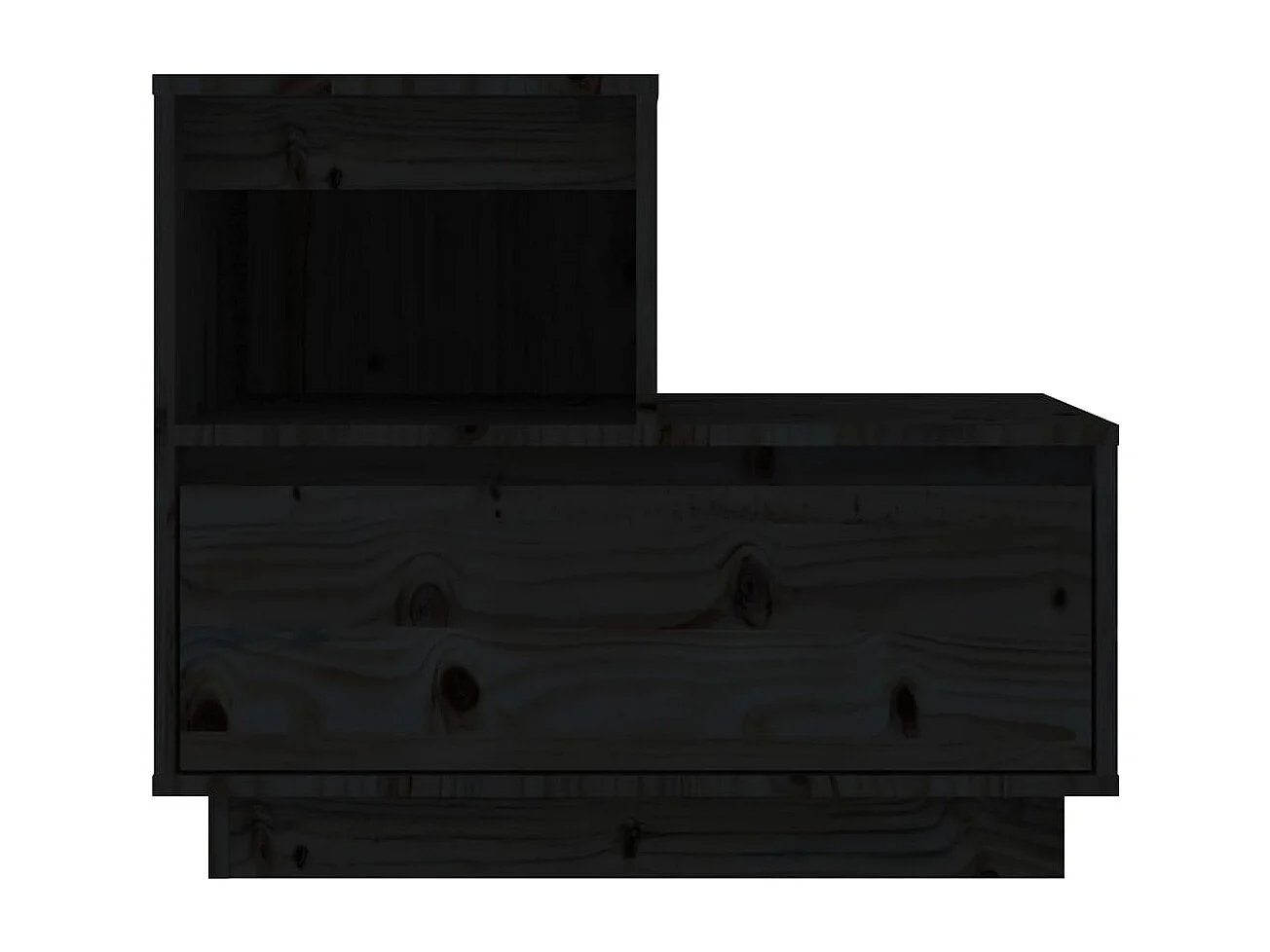 Kværndrup  Mesitas de noche 2 uds madera maciza de pino negro 60x34x51 cm