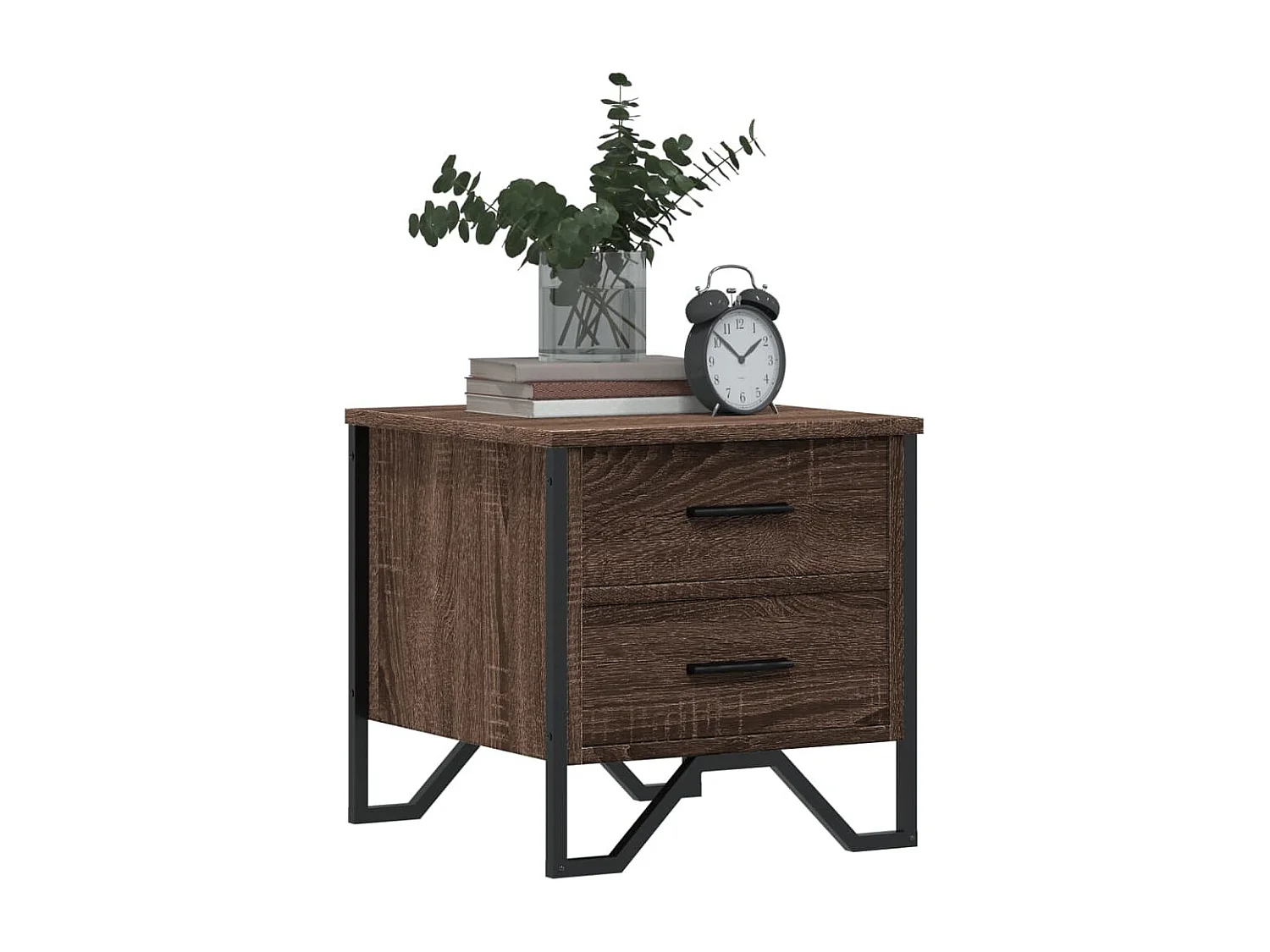 Hanne  Table de chevet chêne marron 40x41x40 cm bois d’ingénierie