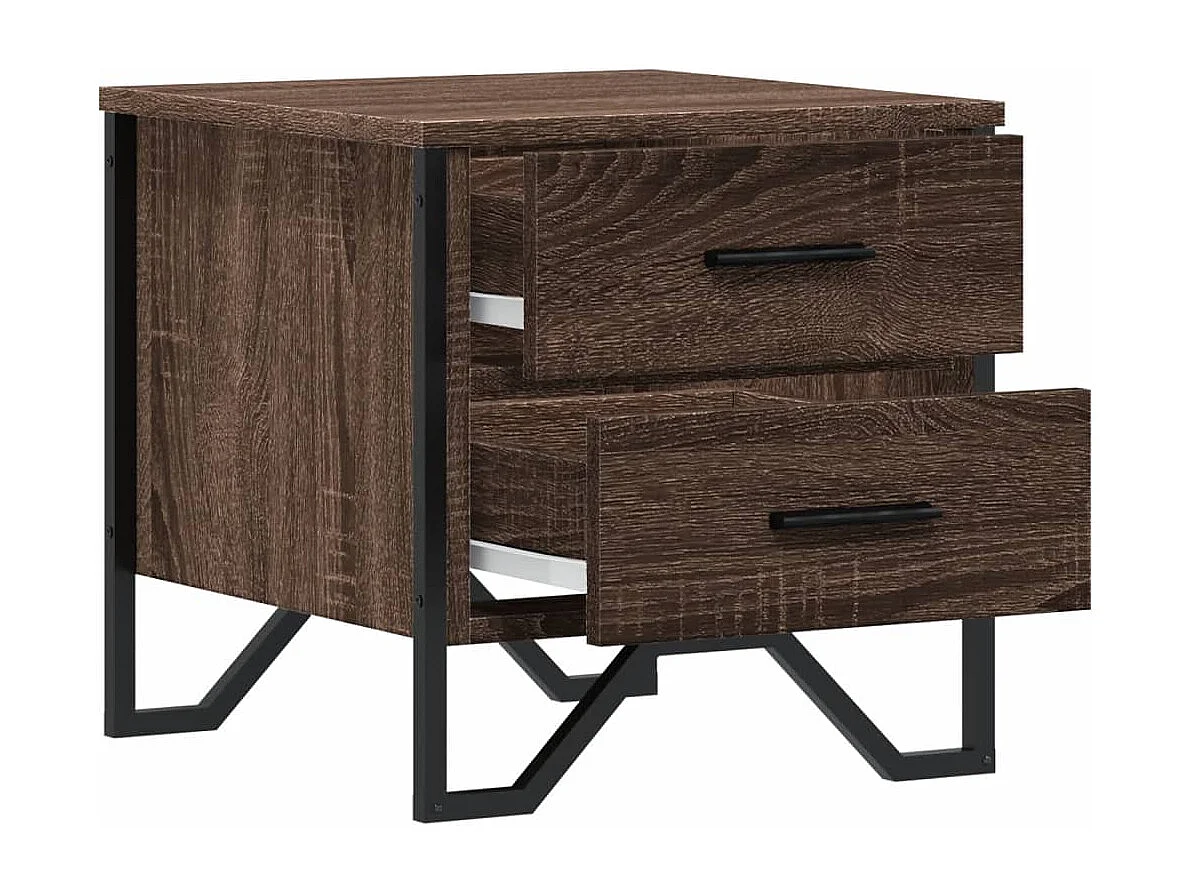 Hanne  Table de chevet chêne marron 40x41x40 cm bois d’ingénierie