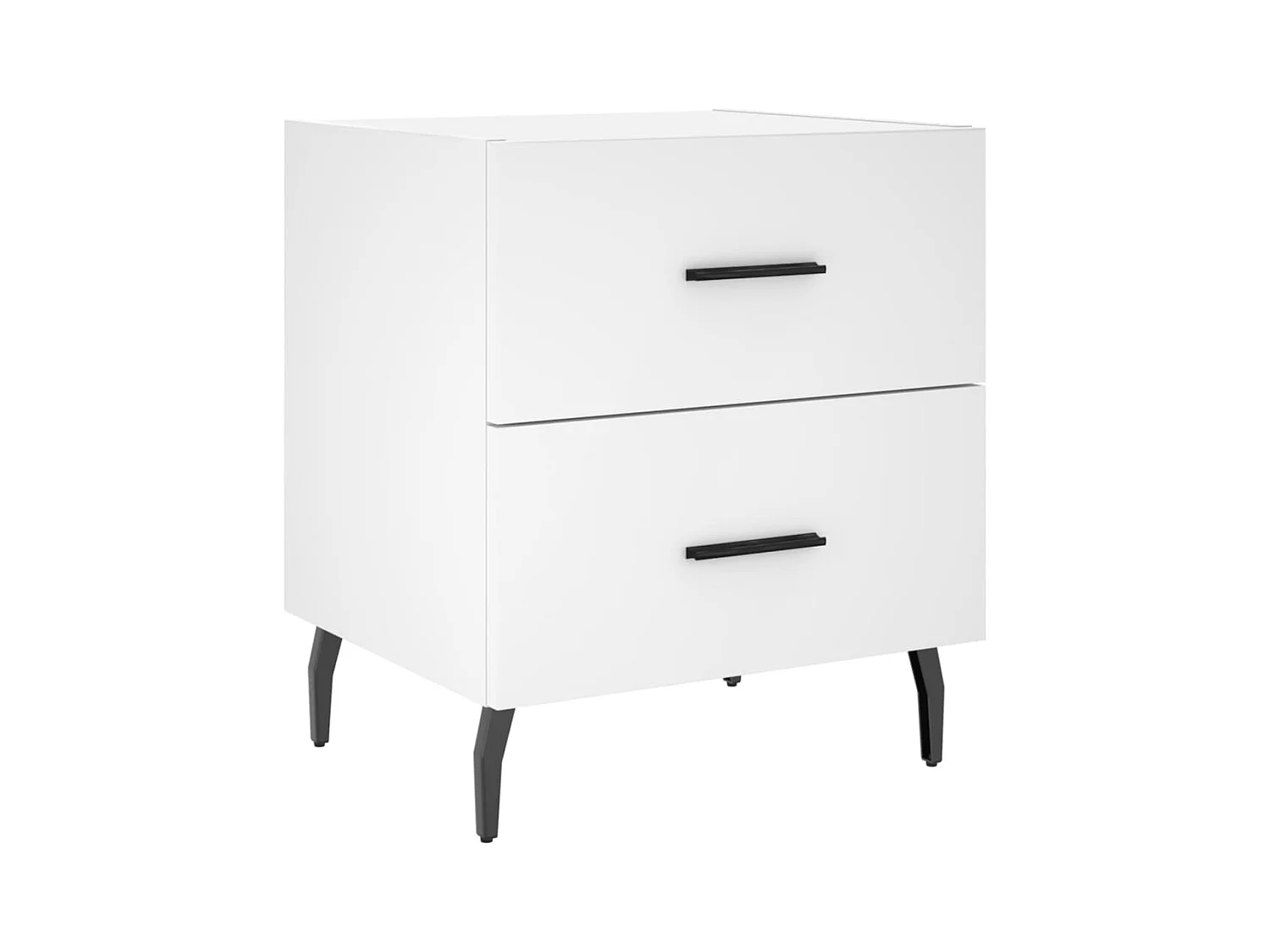 Brad John  Tables de chevet 2 pcs blanc 40x35x47,5 cm bois d’ingénierie