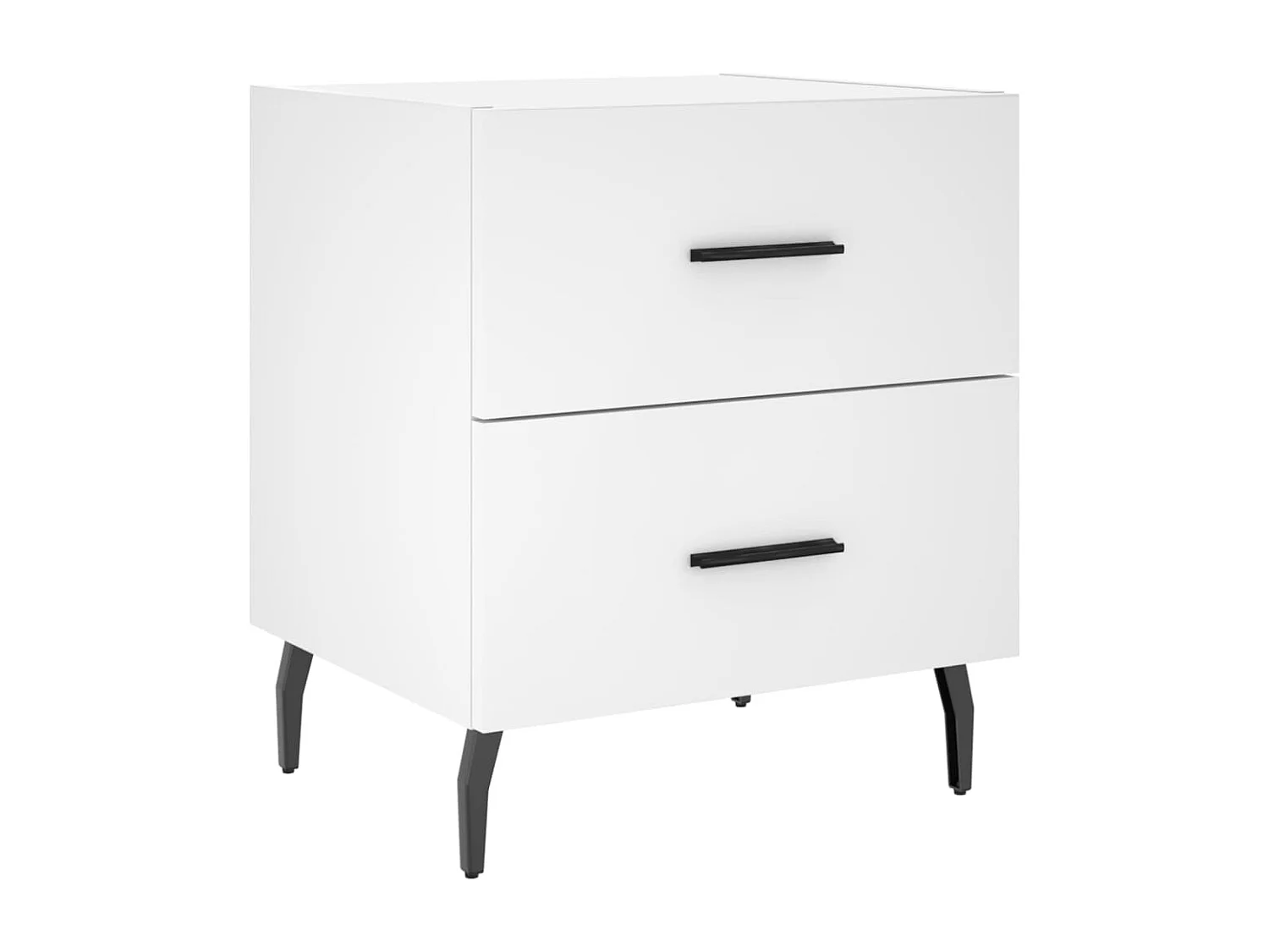 Brad John  Tables de chevet 2 pcs blanc 40x35x47,5 cm bois d’ingénierie
