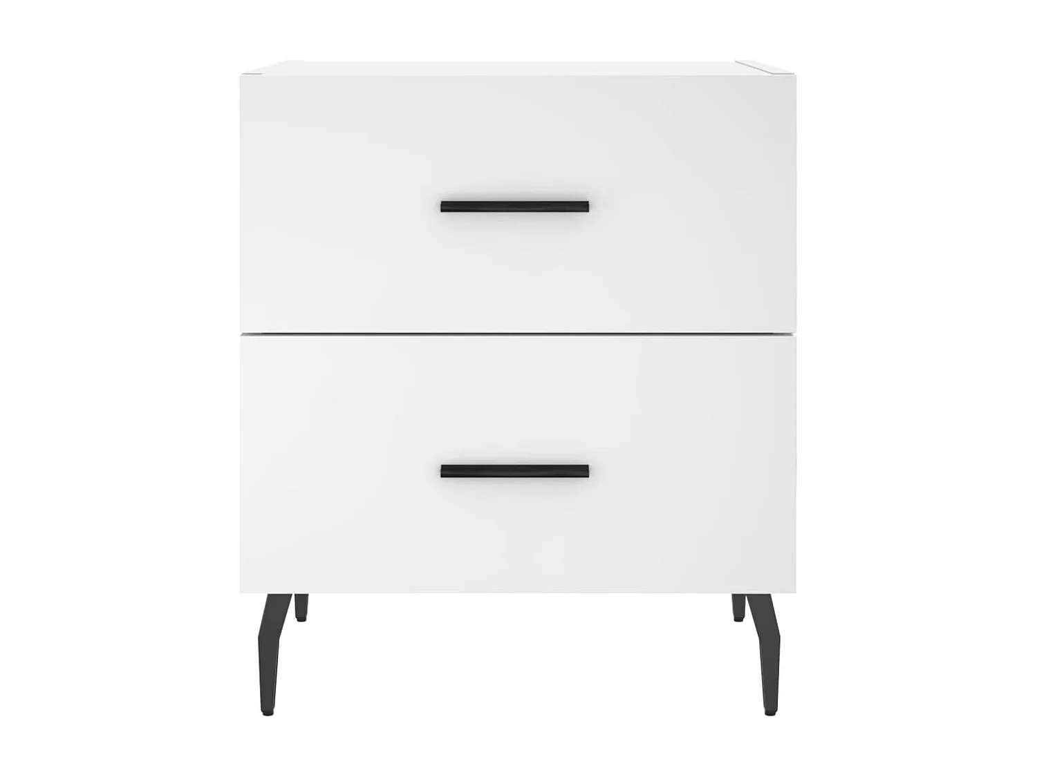 Brad John  Tables de chevet 2 pcs blanc 40x35x47,5 cm bois d’ingénierie