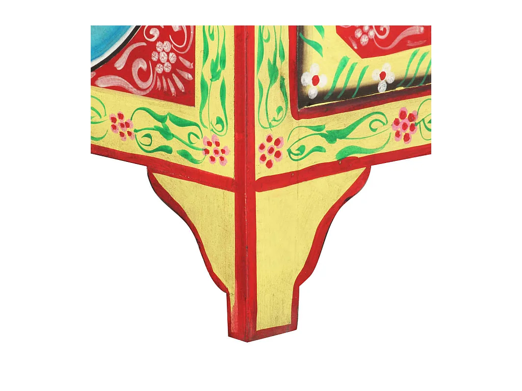 François-Aubin  Table de chevet peinte à la main 40x30x50 cm Bois de manguier