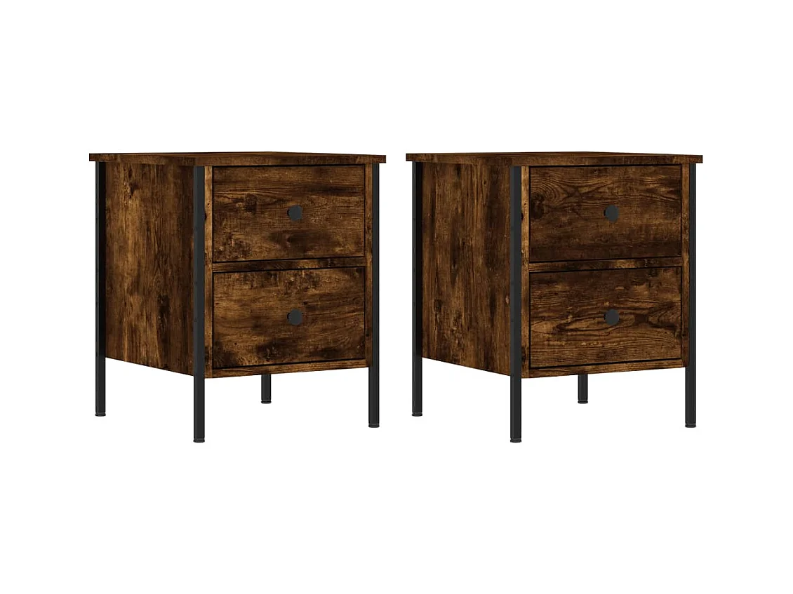 Elmhurst  Tables de chevet 2 pcs chêne fumé 40x42x50 cm bois ingénierie