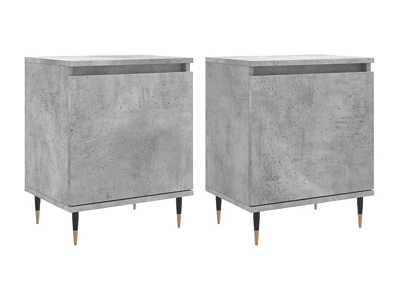 Felina  Tables de chevet 2 pcs gris béton 40x30x50 cm bois d'ingénierie