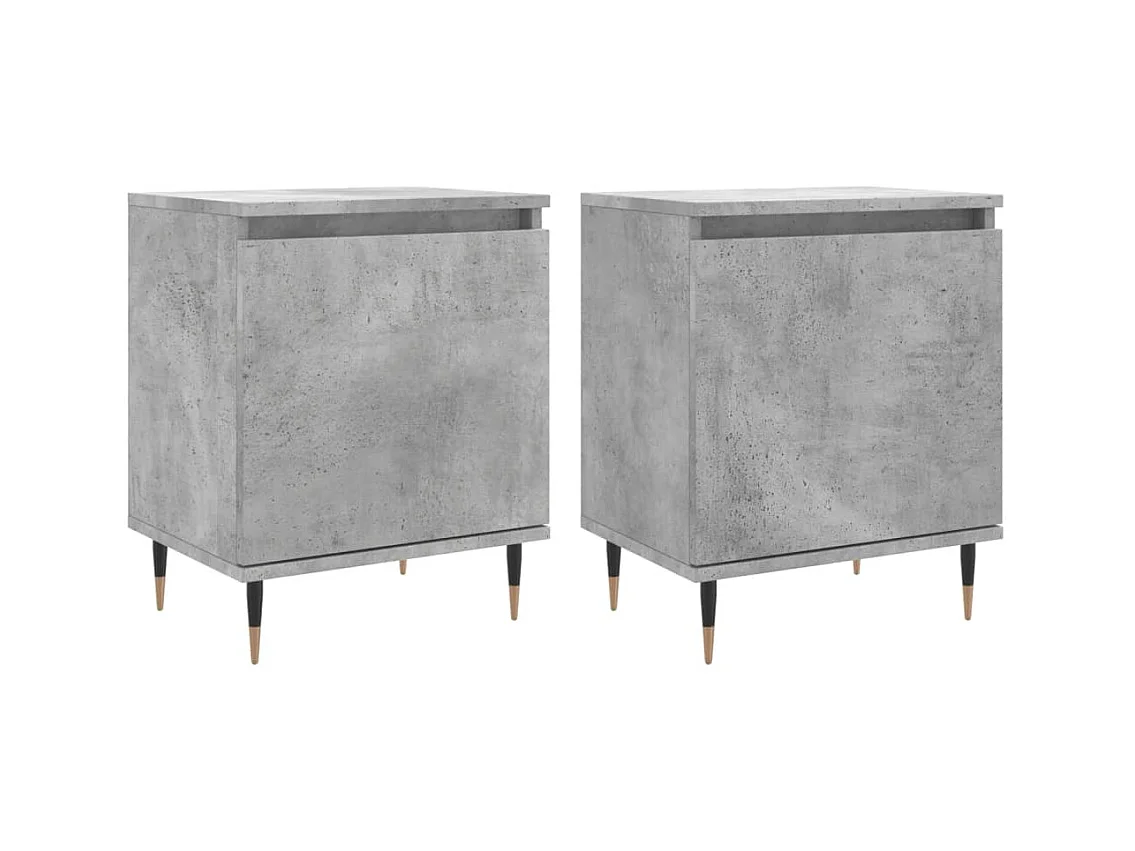 Felina  Tables de chevet 2 pcs gris béton 40x30x50 cm bois d'ingénierie