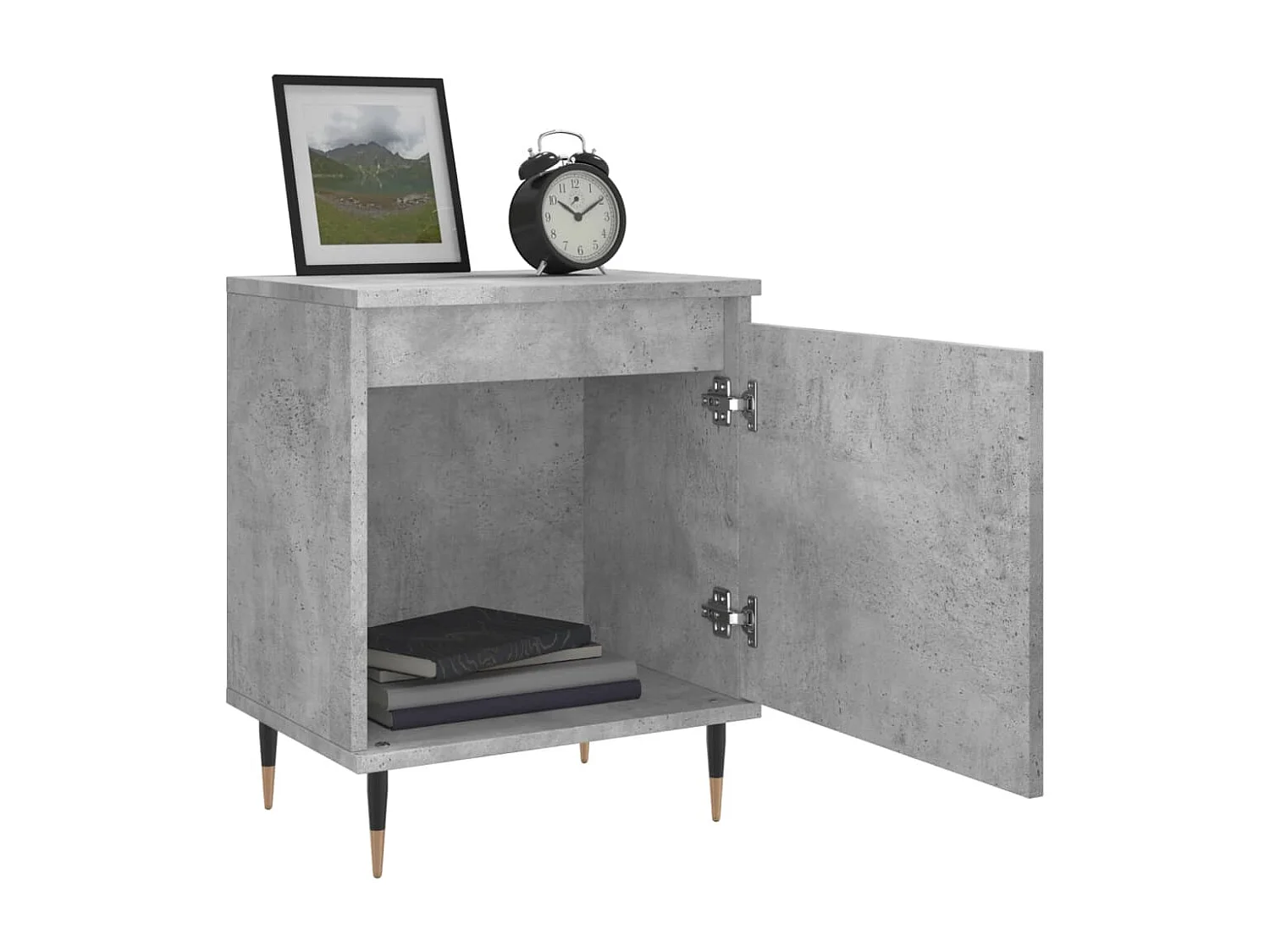 Felina  Tables de chevet 2 pcs gris béton 40x30x50 cm bois d'ingénierie