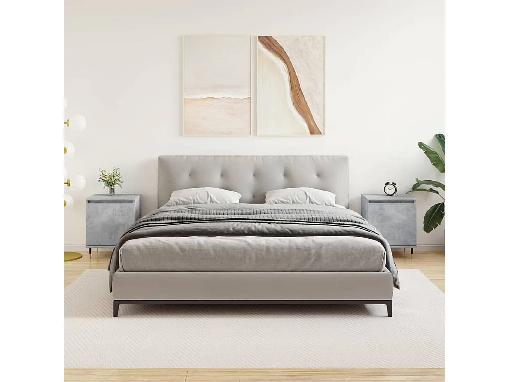 Felina  Nachttische 2 Stk. Betongrau 40x30x50 cm Holzwerkstoff