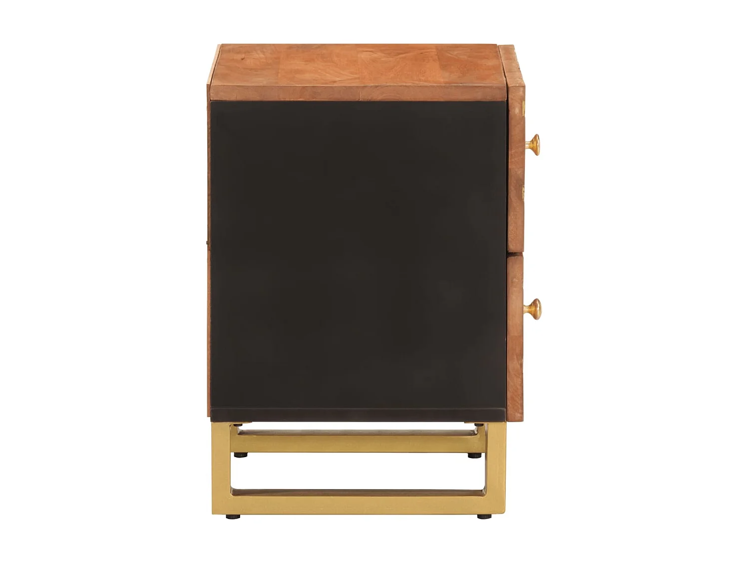 Sophie-Virginie  Table de chevet marron et noir bois de manguier solide